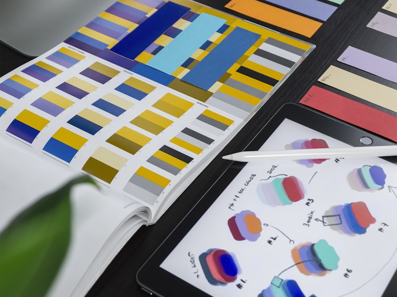 Brand identity design services including logo creation, brand guidelines, color schemes, typography, and marketing materials